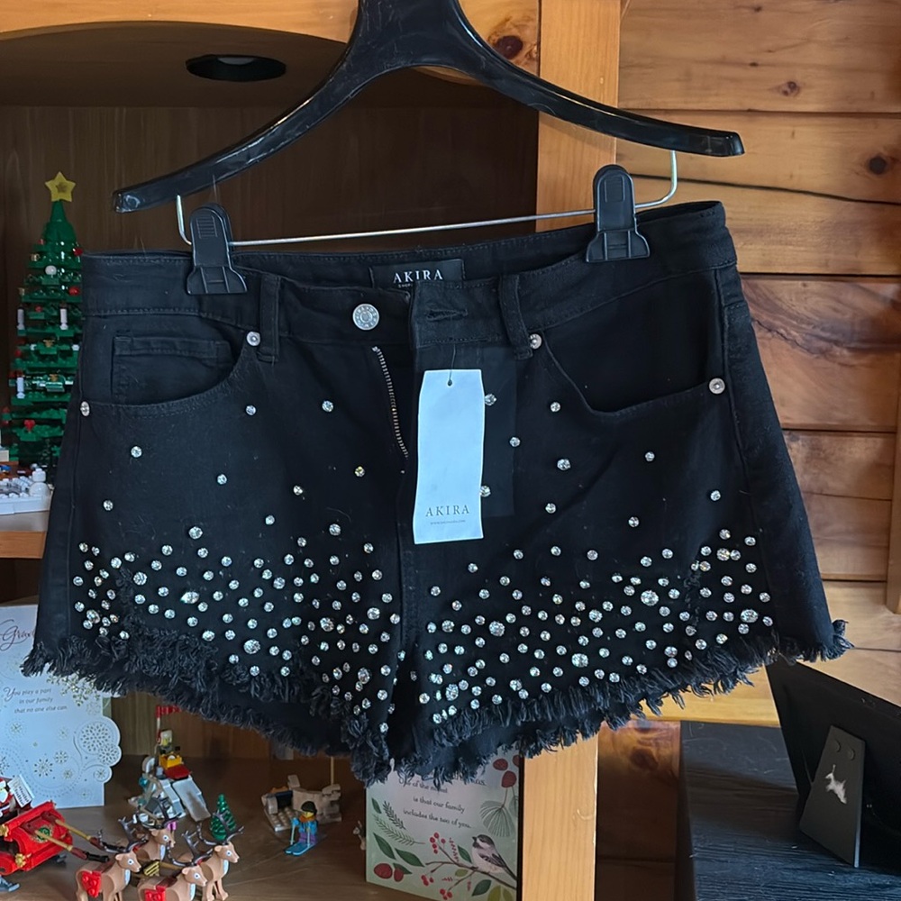Akira black bling shorts